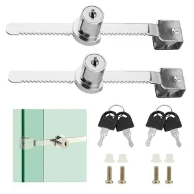 22405298 Qwlwbu 2 Pack Sliding Glass Door Ratchet Lock With Chrome Finish Display Case Silver