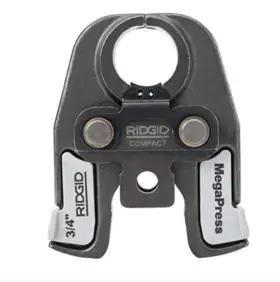 48438 Ridgid 3/4 Inch Megapress Compact Press Jaw For Pressing Steel And Black Iron Pipe