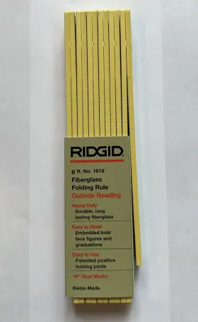 73365 Ridgid 1619 6 Ft. Fiberglass Folding Rule With Outside Reading