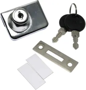 Rlecs 313050136163 Door Double Glass Lock With Keyed Alike Cabinet Display Silver