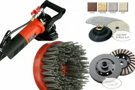 Roxx Tools 656879057098 Granite Marble Concrete Polishing Kit Wet Polisher Cup Wheel Brushes Full Set