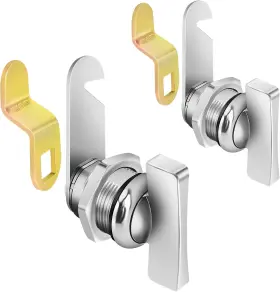 Sartatue 793101612127 Cam Lock Thumb Operated Cabinet Locks 7/8 Inch 2pcs Silver Gold