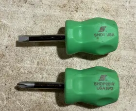 Shd1-shdp22ir Snap On Snap-on Stubby Green Screwdriver Set Shd1 Shdp22ir