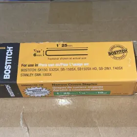 Sx50351ss-1m Stanley Bostitch 7/32 Inch W X 1 L Stainless Steel Finish Staples 18 Ga. 1000 Pk