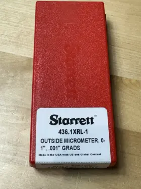 436.1xrl-1 Starrett - Outside Micrometer 0-1in Grad .001in New