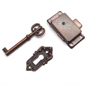Add0220 T Tulead Furniture Lock Vintage For Jewelry Antique Red Bronze