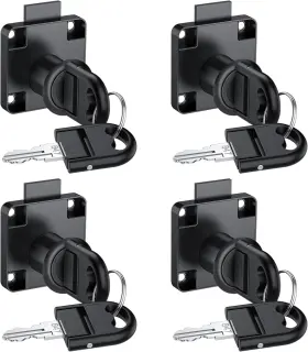 Tan012sen Tanice 4 Pack Furniture Lock Zinc Alloy Cam Security Keyed Alike Black