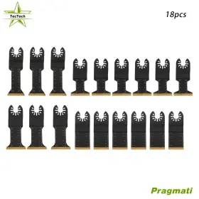 Pr6900956 Tectech 4 Types Oscillating Saw Blades 18 Pcs Titanium Tool Blade
