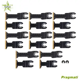 Pr6907352 Tectech 2 Types 16 Pieces Oscillating Saw Blade Multi Tool Carbon Steel For Nails
