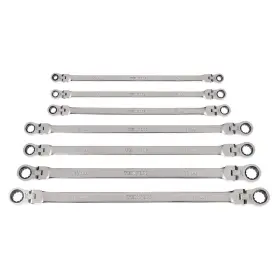 Wrb96001 Tekton Long Flexhead 12-point Ratcheting Boxend Wrench Set With 7-piece 6-19 Mm