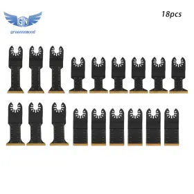Gm1683160md Thomletha 18 Pcs 4 Types Professional Titanium Oscillating Tool Blade Metal Cutting Blades