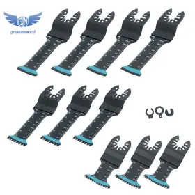 Gm1684920md Thomletha 10pcs Bi-metal Curved Saw Blades Extended Japanese Oscillating Kits
