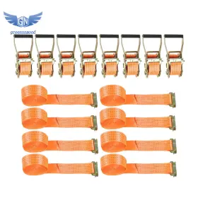 Gm936600md Thomletha E-track Polyester Ratchet Straps 2 Inch 15ft 4400lb Tie Down Heavy Duty Strap 8 Pcs