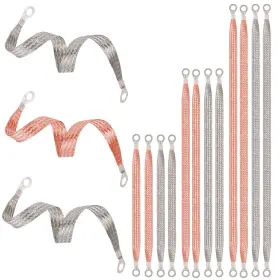 L26080 Tinoaly 12pcs Automotive Ground Straps Kit 3 Sizes Universal Engine Grounding Cable