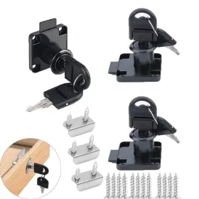 Ut-236 Utysty 3 Pack Drawer Lock File Cabinet Locks With Folding Keys Mailbox Black