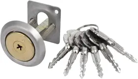 16042200 Uxcell Home Office Deadbolt Rim Cylinder Cross Keyway Door Night Latch Silver