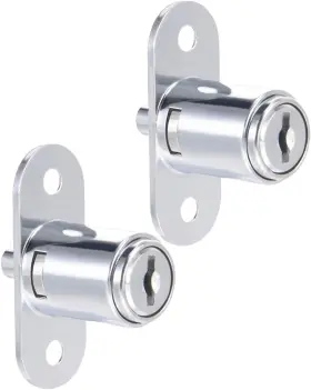 A18030700ux0038 Uxcell Drawer Desk Wardrobe Cabinet Push Plunger Lock 3/4 Inch 7/8 Chrome