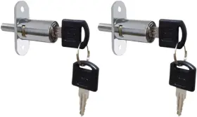 Victorshome 714453251376 Push Plunger Lock 19mm X 32mm Cylinder Head 19x32mm Key Alike Black Silver