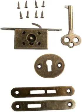 Vidabte 445023552526 Antique Brass Cedar Box Key With And Mounting Screw For