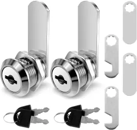 600949 Vin Beauty 2 Pcs File Cabinet Lock Replacement Tool Box Locks With Keys Stainless Steel