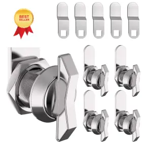 Ffgf787gh Welluck 5/8 Inch Thumb Operated Offset Cam Lock Set - Keyless 5pc Chrome