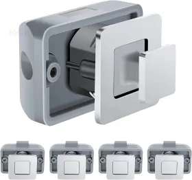 Pl0047 Welluck Keyless Rv Push Cabinet Locks Fits 15mm/0.59 Inch Board Thickness Gray