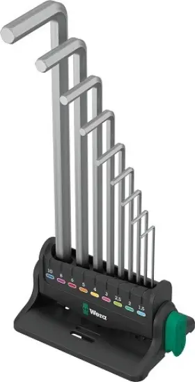5022102001 Wera Tools 950/9 Hex-plus 8 L-key Setchrome-plated 1ea