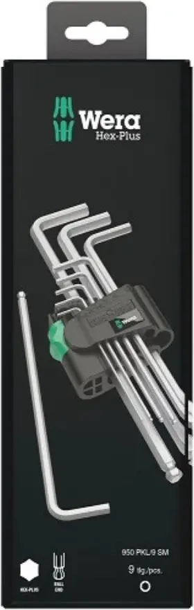5073391001 Wera Tools 950/9 Hex-plus 1 Sb L-key Set Chrome-plated 1ea