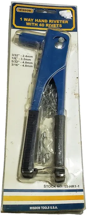 2332-1802 Wisdom Tools Right Angle1 Way Hand Riveter 3/32 Inch -1/4 Capacity 9.5 L