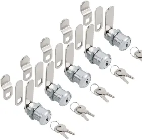 Bcl-25n-5p Wooch Cabinet Cam Locks Keyed Alike 1 Inch Cylinder For Tool Chrome