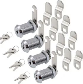 Cl-off30-4p Wooch Cabinet Cam Lock 1-1/8 Inch Keyed Alike Offset Chrome Finish