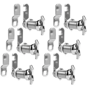 Th-30-6p Wooch 1-1/8 Inch Thumb Operated Offset Cam Lock Rv - 6 Pack Silver