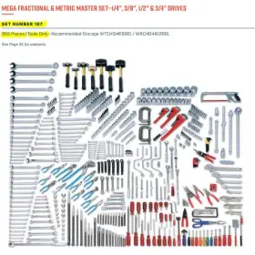Wright Tool 076799001078 107 556-piece Mega Fractional And Metric Master Set-tools Only