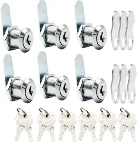 Bt0308-d-6 X-haibei 6 Pack Rv Cabinet Locks - 7/8 Inch Keyed Alike Cylinder L Silver