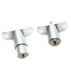 0913 Xmhf Push Plunger Lock 19mm Cylinder Zinc Alloy Chrome Finish 2pcs