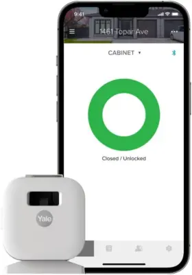 Yale 081023068048 Smart Cabinet Lock - Secure Medicine Liquor Cleaning Supply And White