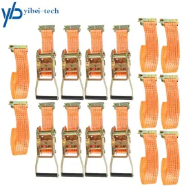 Yi163905t Yibei-tech 8 Pack 2 Inch 15ft Orange E-track Ratchet 4400 Lbs Polyester Heavy Duty Strap