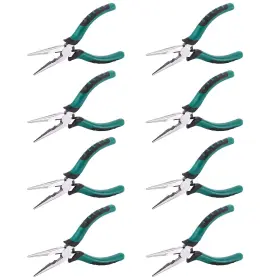 Zeonhei 744358231548 8 Pcs 6.3 Inch Spring Needle Nose Pliers Heavy Duty Steel Side Cutting