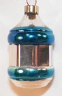 Premier Christmas Ornament Barrel Silver Blue Stripes Mirror Vintage #594 Used. Price: $33.24.