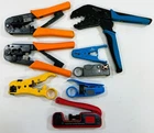 8 Piece Cable Crimpers, Strippers, And Compression Tool Kit - Great Cond. Used. Price: $69.99.