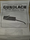 Gundlach 737 Single Stretcher Hook For Carpet Power Pigtail New. Price: $85.00.