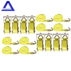 2" 15' 8 Pcs Ratchet Straps W/j Hook 5000 Lb Heavy Duty Tie Downs Yellow New. Price: $57.08.