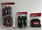 Hyper Tough 3 Piece Tool Lot Tape Measure, Hex Key Set, 7 Screwdriver New. Price: $22.49.