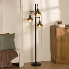 Black Metal And Gold Glass 3-ARM Floor Lamp New. Price: $107.99.