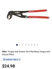 Wiha Tools 32661 Soft Grip Adjustable Pliers Box Type 10 Inch New. Price: $14.95.