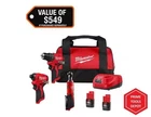 Milwaukee 3494-23R M12 Subcompact Brushless 2-TOOL Combo Kit + 3/8" Ratchet, New. Price: $269.69.