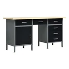 Pemberly Row Contemporary 63"X23.6"X33.5" Steel Workbench In Black New. Price: $633.80.