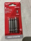 Milwaukee Steel Screw Extractor Set (4-PIECE) 49-57-9001 New. Price: $17.99.