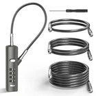 I-easydww 4-DIGIT Combination Lock With 3 Steel Cables 1 Pack, Gun-grey New. Price: $23.19.