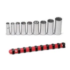 Wright Tool 304 3/8" Drive 6-POINT Deep Socket Set 9-PIECES On Clip Rail New. Price: $121.68.